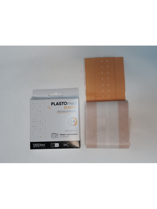 Plaster z opatrunkiem  PLASTOMED CLASSIC  8cm x 1mb