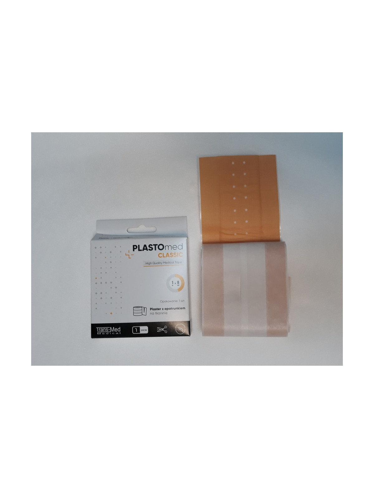 Plaster z opatrunkiem  PLASTOMED CLASSIC  8cm x 1mb