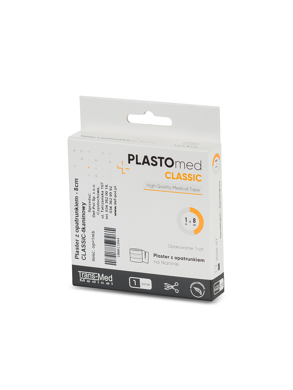 Plaster z opatrunkiem  PLASTOMED CLASSIC  8cm x 1mb