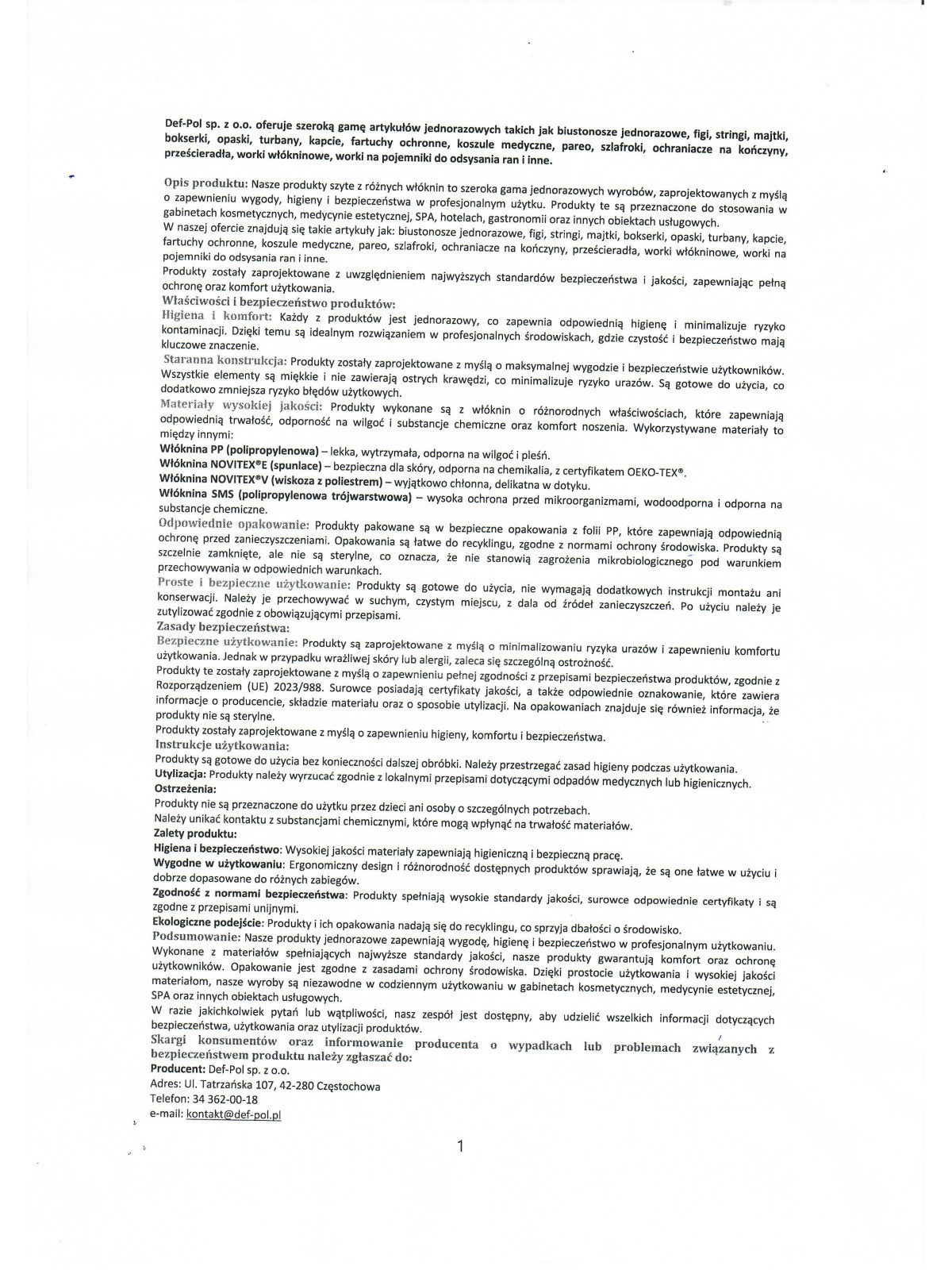 Ochraniacze na nogę 40cm x 100cm