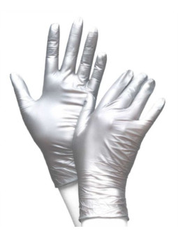 Rękawiczki nitrylowe Fancy SREBRNE