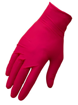 Raspberry nitrile gloves
